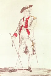 Monsieur Dugazon in der Rolle des Chevalier de Forbignac in Curieux de Compiègne